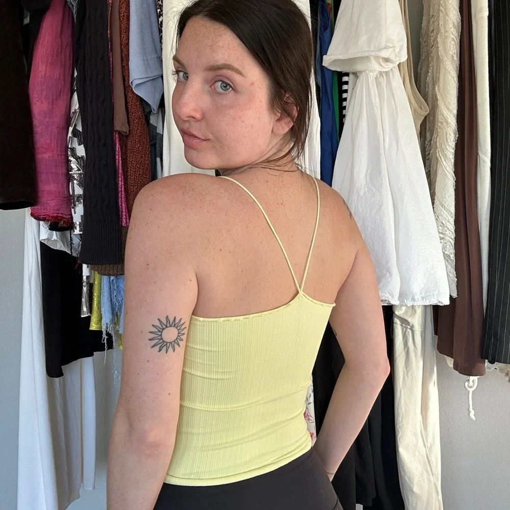 Free People Light Yellow Camisole Top